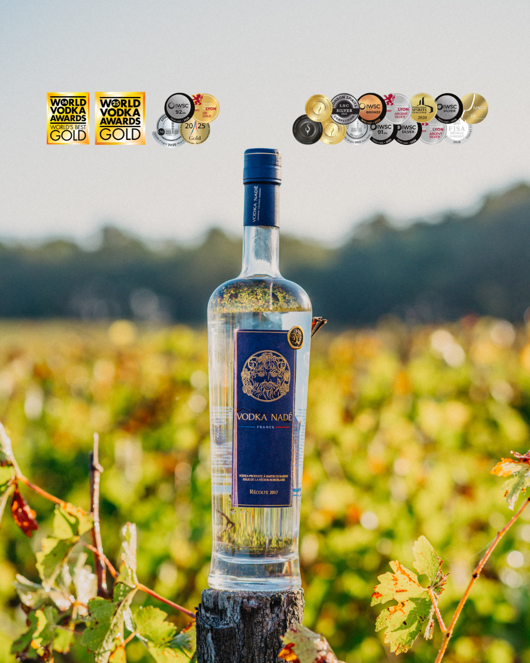 Vodka Nadé Millésime 2017 – Vodka française de raisin par maison mounicq.